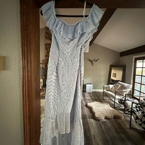 Blue Off-Shoulder Dress
